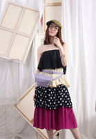 (Korean) Mixed Pattern Multi Layer Tube Dress