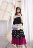 (Korean) Mixed Pattern Multi Layer Tube Dress