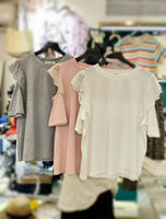 Embroidered Shoulder Top (3 colours) (pre order)