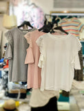 Embroidered Shoulder Top (3 colours) (pre order)