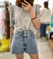 Embroidered Shoulder Top (3 colours) (pre order)