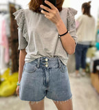 Embroidered Shoulder Top (3 colours) (pre order)