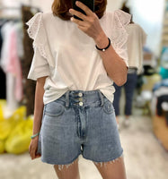 Embroidered Shoulder Top (3 colours) (pre order)